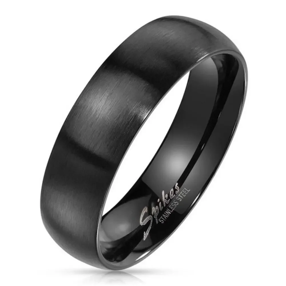316L Stainless Steel Matte Finish Classic‎ Black ring hypoallergenic band size 9